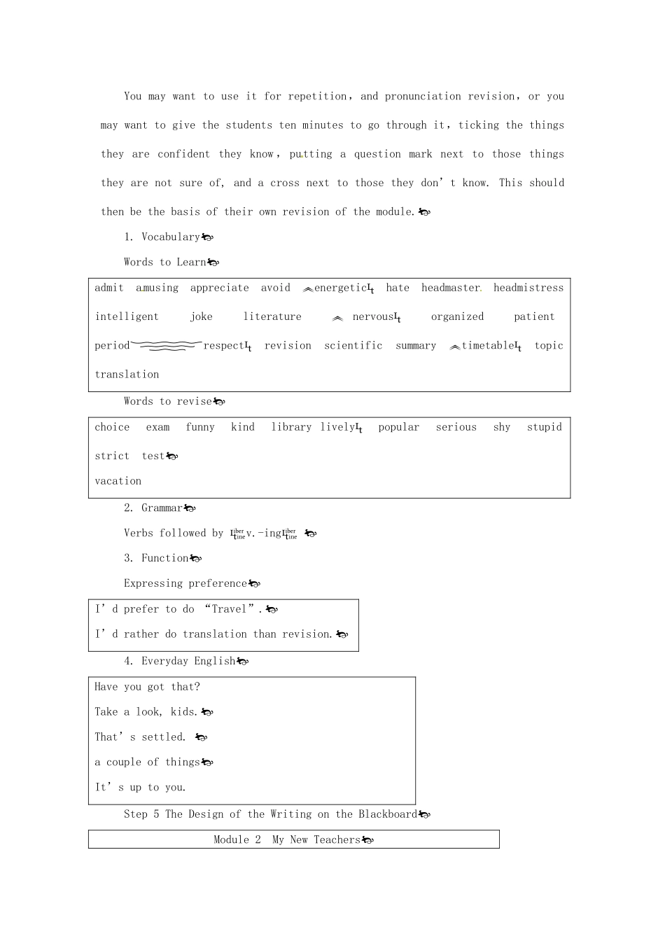 四川省三台县第一中学高中英语《Module 2 My New Teachers-7th period》教案 新人教版必修1_第3页