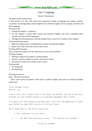 高中英语Unit 2 Language--word power2
