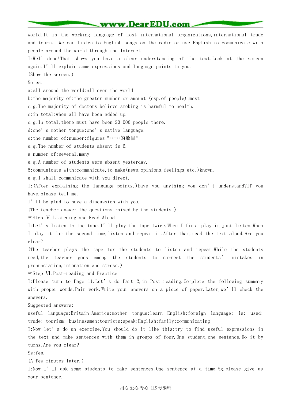 高中英语第一册上Unit 2 English around the world（2）_第3页