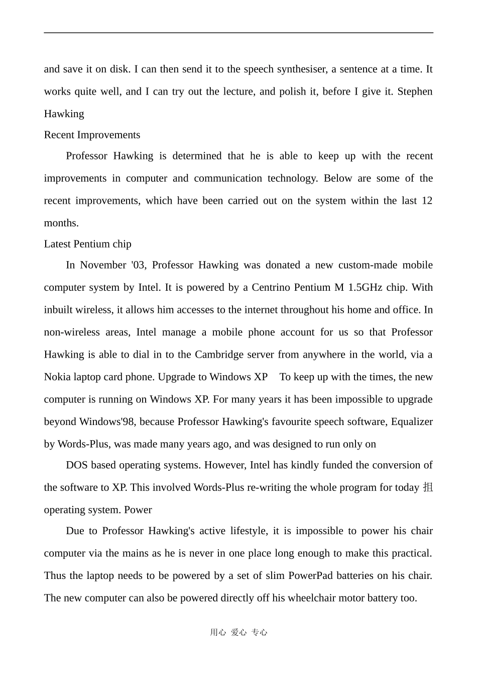 高中英语Unit1 Great scientists文章 Disability-The Computer人教版必修五_第2页