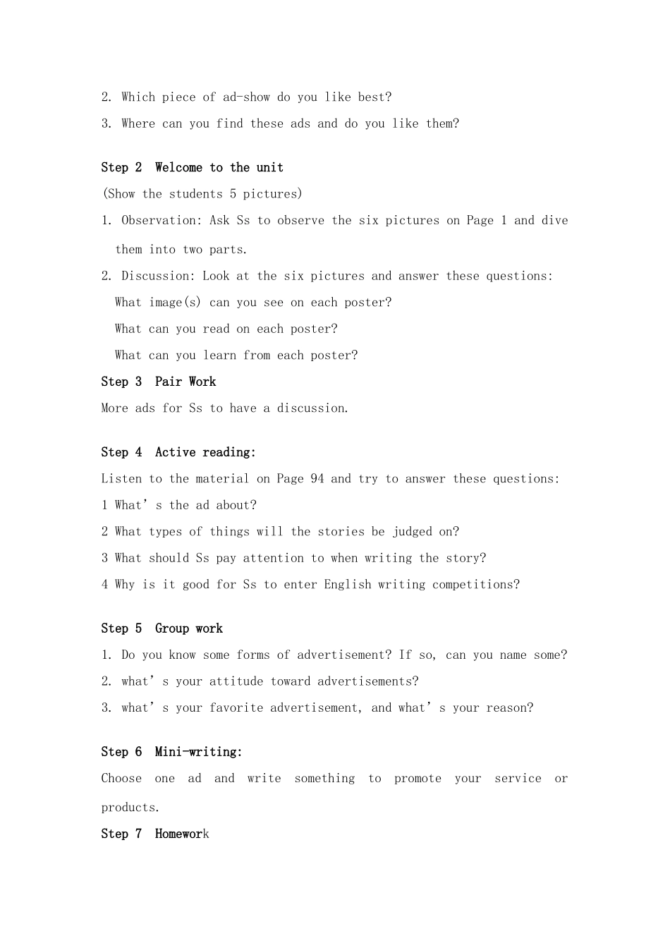 高中英语 welcome to the unit教案 牛津版必修3_第2页