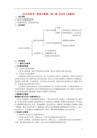 高中政治 《文化对人的影响》教案1 新人教版必修3