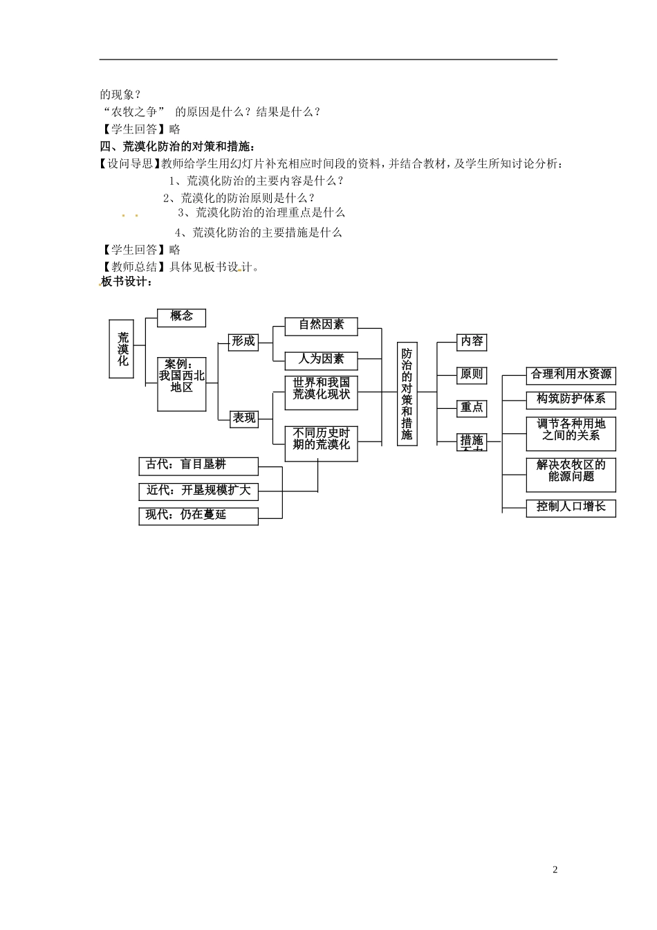 辽宁省大连市四十四中高中地理 《2.1荒漠化的防治》教案二 新人教版必修3 _第2页