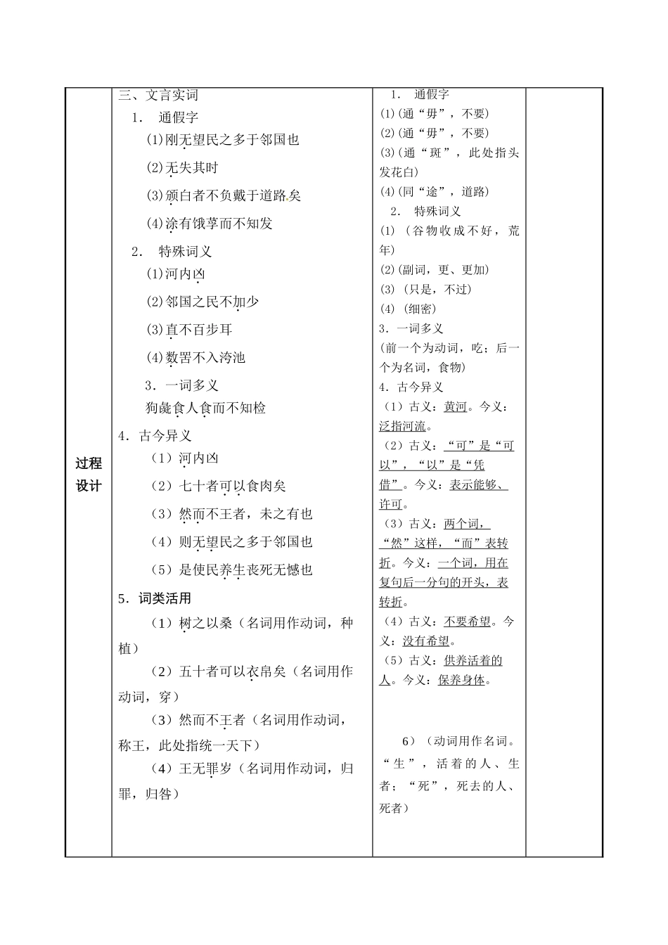 高考语文一轮复习《寡人之于国也（1）》教案-人教版高三全册语文教案_第3页