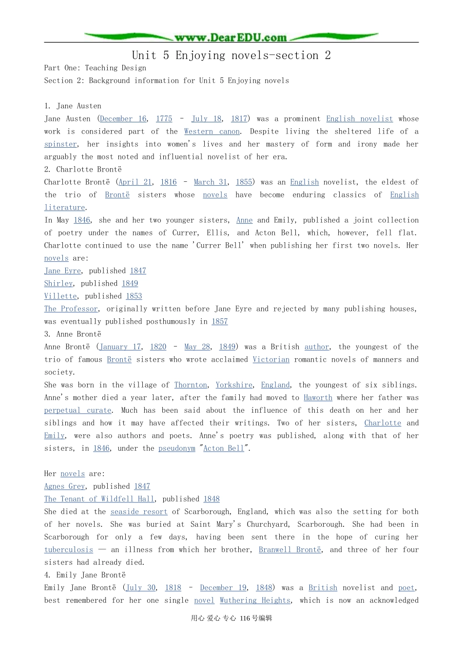 高中英语Unit 5 Enjoying novels-section 2_第1页