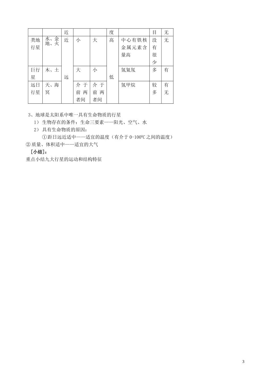山西省运城市康杰中学高中地理 2.1 太阳和太阳系教案2 新人教版选修1_第3页