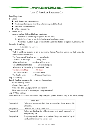 高中英语第三册(全一册)Unit 10 American Literature (2)