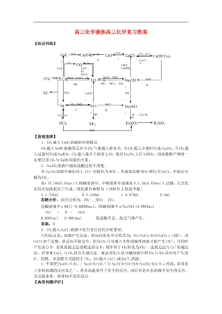 高三化学碳族高三化学复习教案