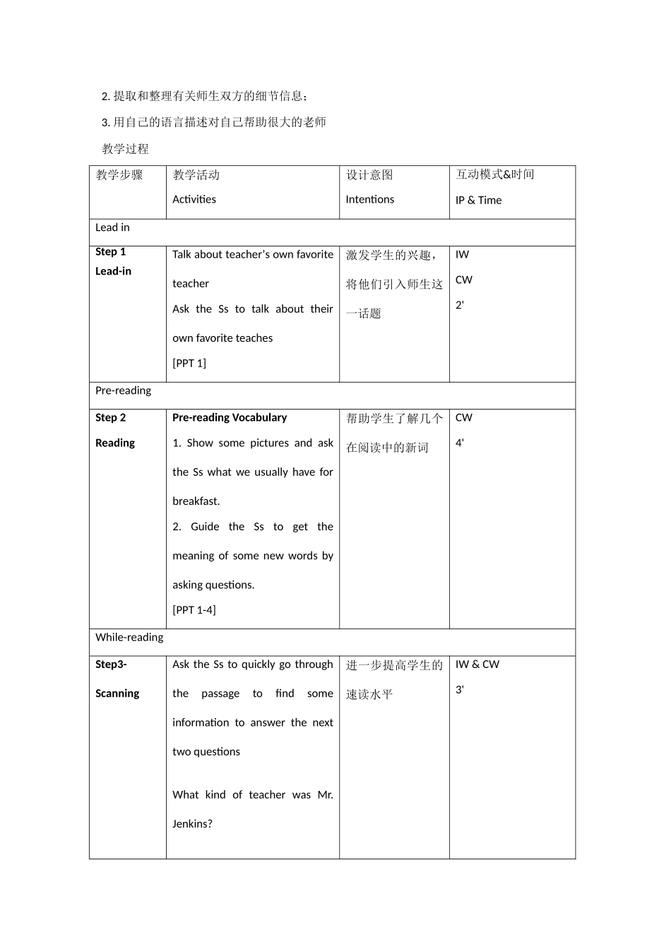 高中英语 Unit15 Lesson 3 Teachers 教案 北师大版选修5_第2页