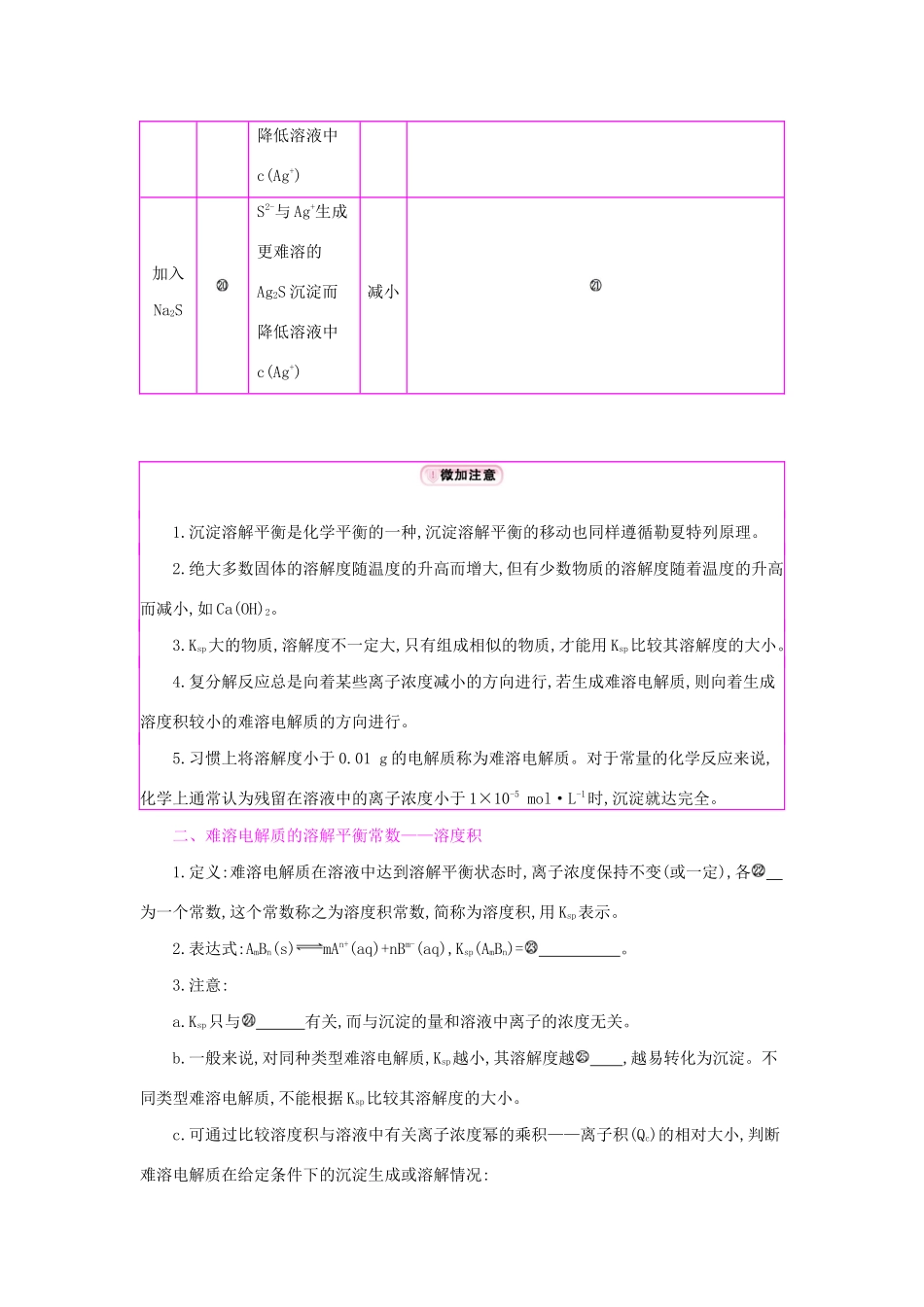 高考化学总复习 第八单元 水溶液中的离子平衡 第4讲 沉淀溶解平衡教案 新人教版-新人教版高三全册化学教案_第3页