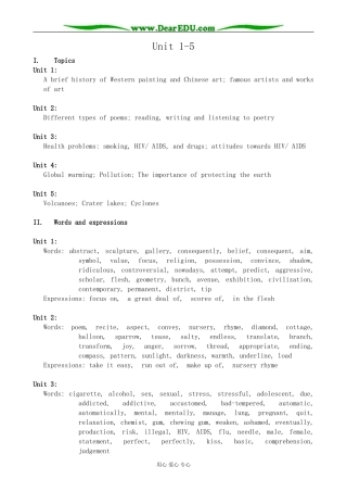 人教版英语选修6 Unit1-5