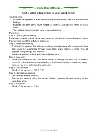 高中英语必修6Unit 2 What is happiness to your-Word power