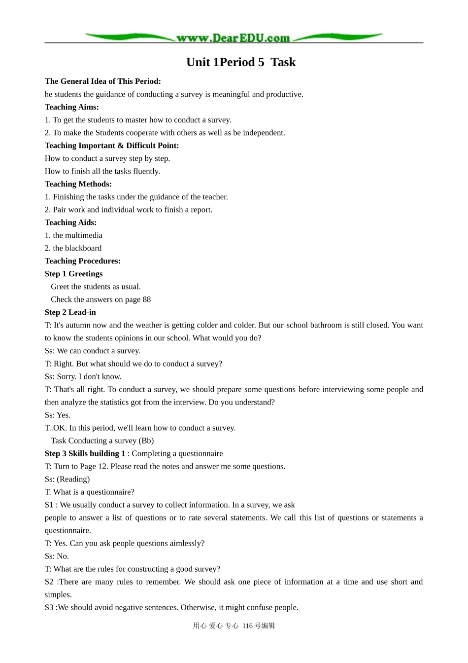 高中英语Unit 1 Period 5  Task_第1页