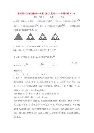 中考数学复习“1+1+3”专项训练（13） 苏科版