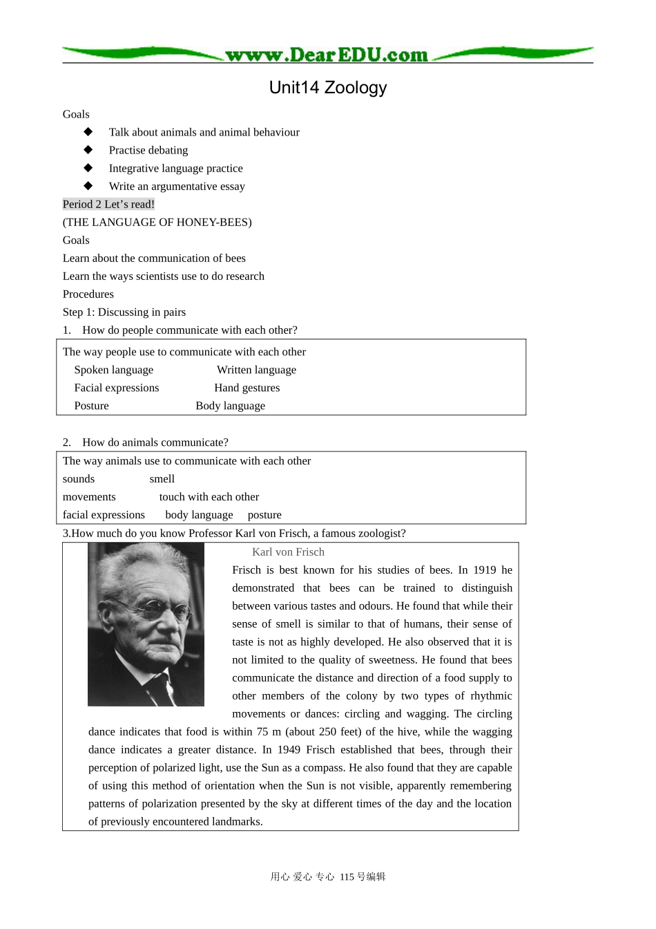 高中英语第三册(全一册)Unit 14 Zoology-Period 2 Let’s read_第1页