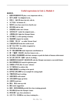 高二牛津英语Useful expressions in  模块四 Unit 2 教案