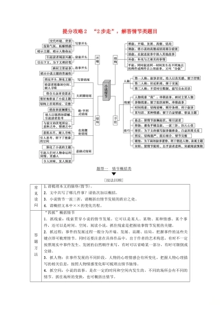 高考语文二轮提分复习 专题2 小说阅读 提分攻略2 题型1 情节概括类讲义-人教版高三全册语文教案