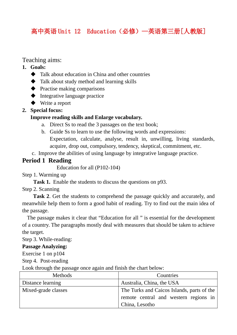 高中英语Unit 12  Education（必修）—英语第三册[人教版]_第1页
