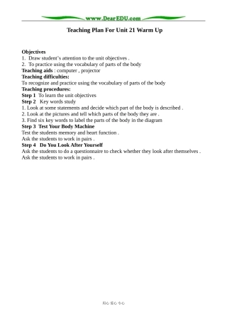 英语北师大版选修7 Unit21 Warm Up