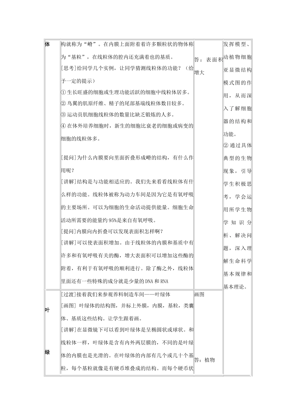 河北省邯郸四中高中生物《细胞器》教案 新人教版必修1_第3页