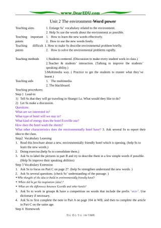 高中英语必修5Unit 2 The environment-Word power