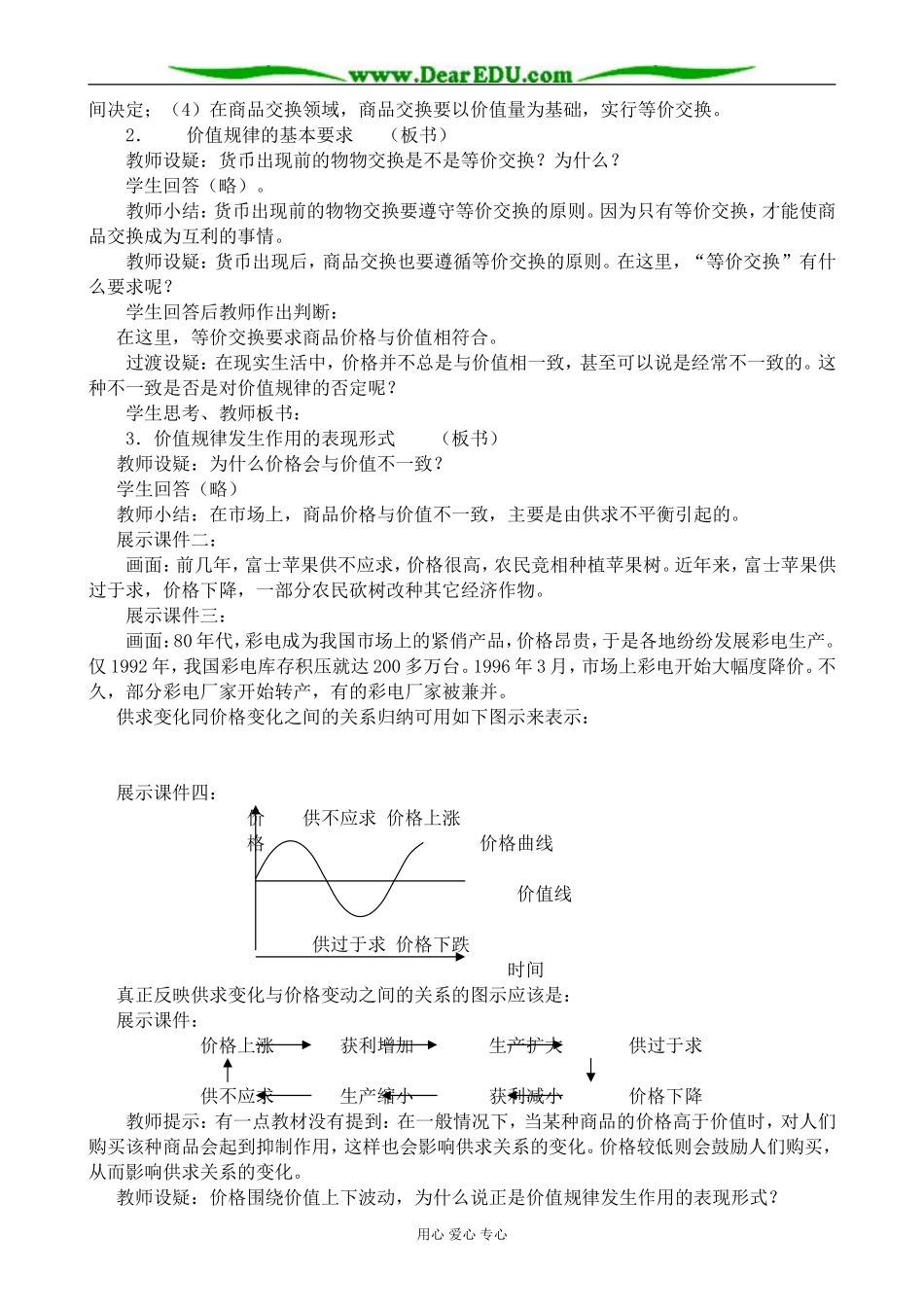 人教版高一政治上册价值规律的基本内容及表现形式_第2页