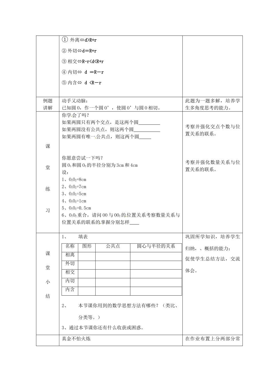 浙江省温岭市城南中学全国初中青年数学教师优秀课评比九年级数学《圆和圆的位置关系》教案_第3页