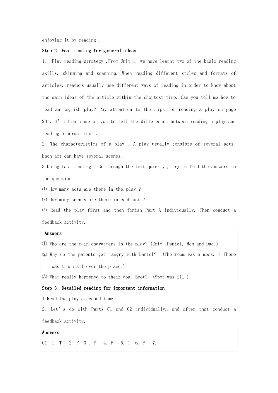 湖南省衡南县第九中学高中英语《Unit2 Growing pains- Reading》教案 牛津版必修1_第2页