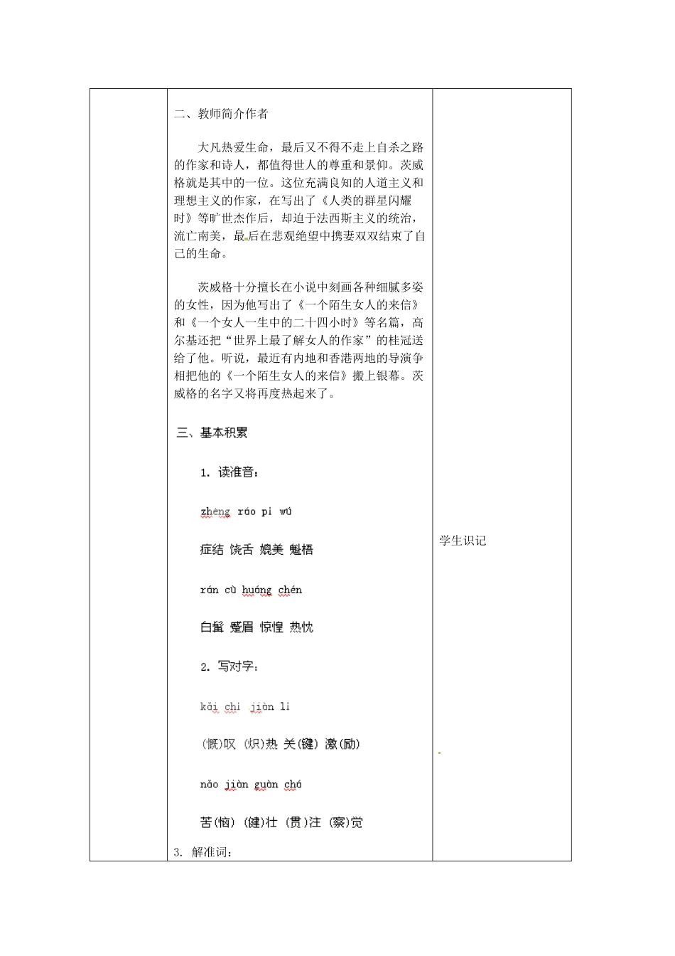 北京市大兴区魏善庄中学七年级语文上册 第四单元 第13课 我从罗丹得到的启示（第1课时）教案 北京课改版_第2页