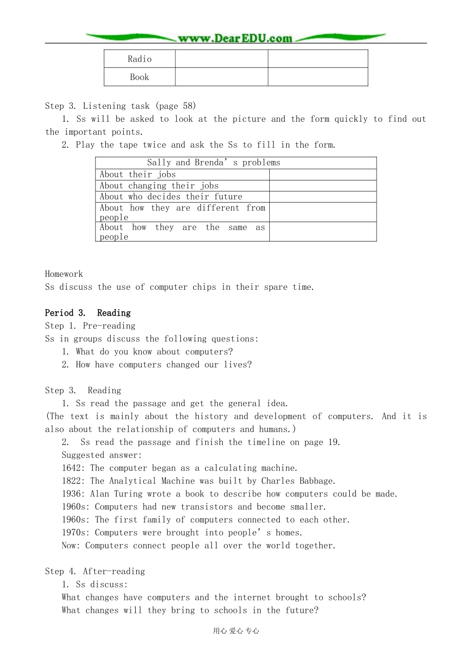 新人教版高中英语必修2Unit3 Computers教案_第3页