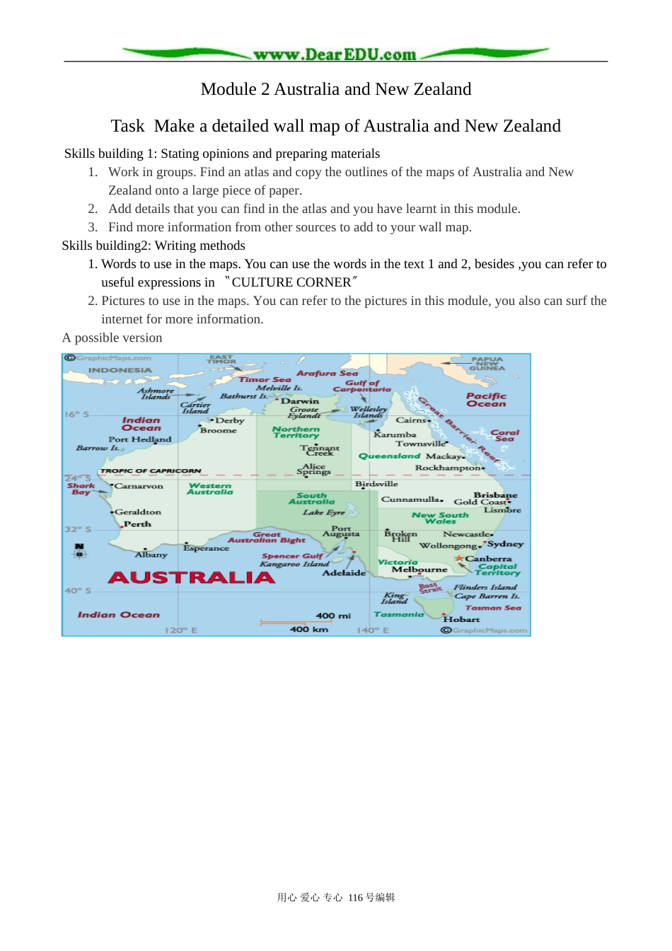 高中英语必修10Module 2 Australia and New Zealand-Task and writing_第1页