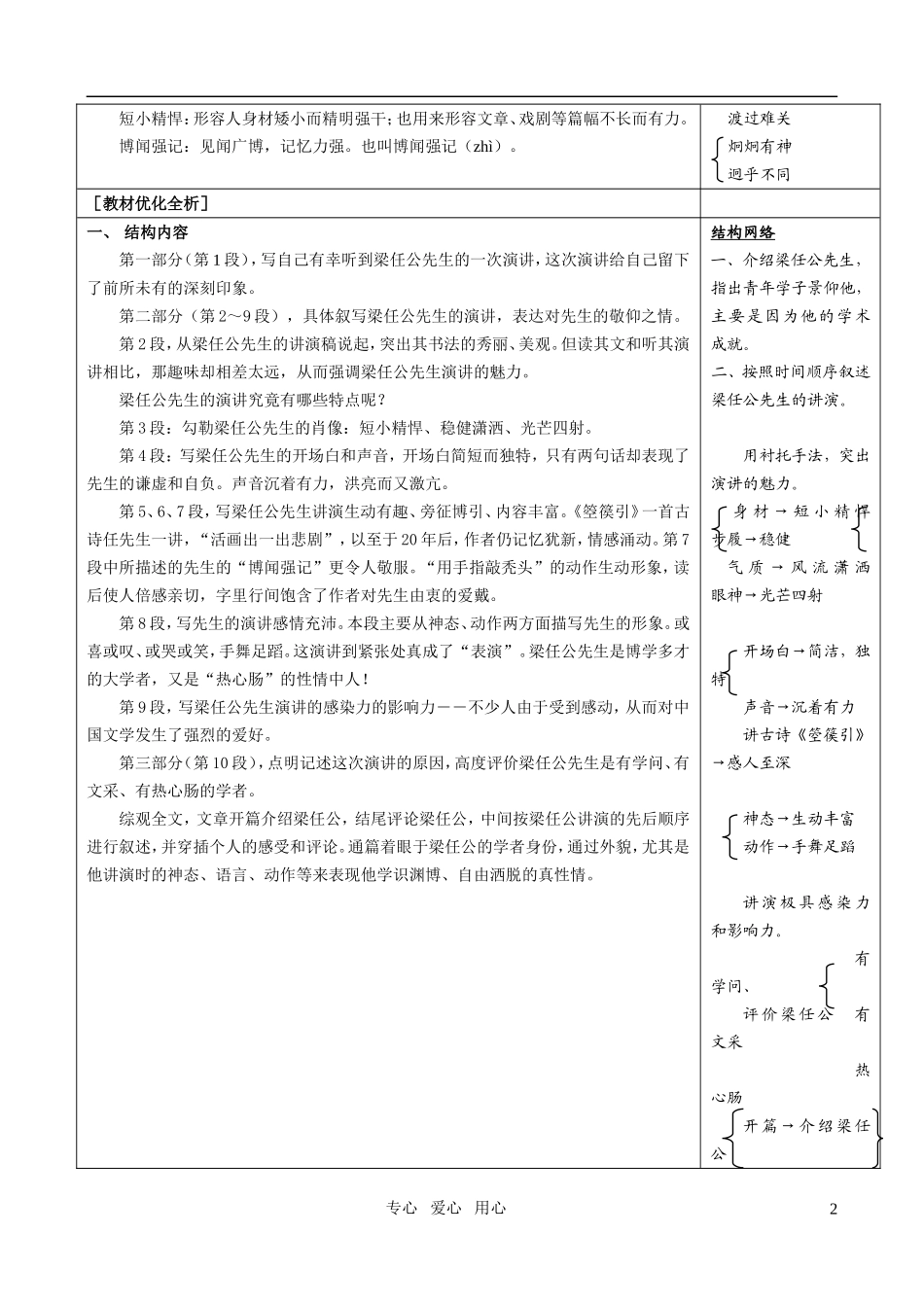 高一语文 《记梁任公先生的一次演讲》教案新人教版必修1_第2页