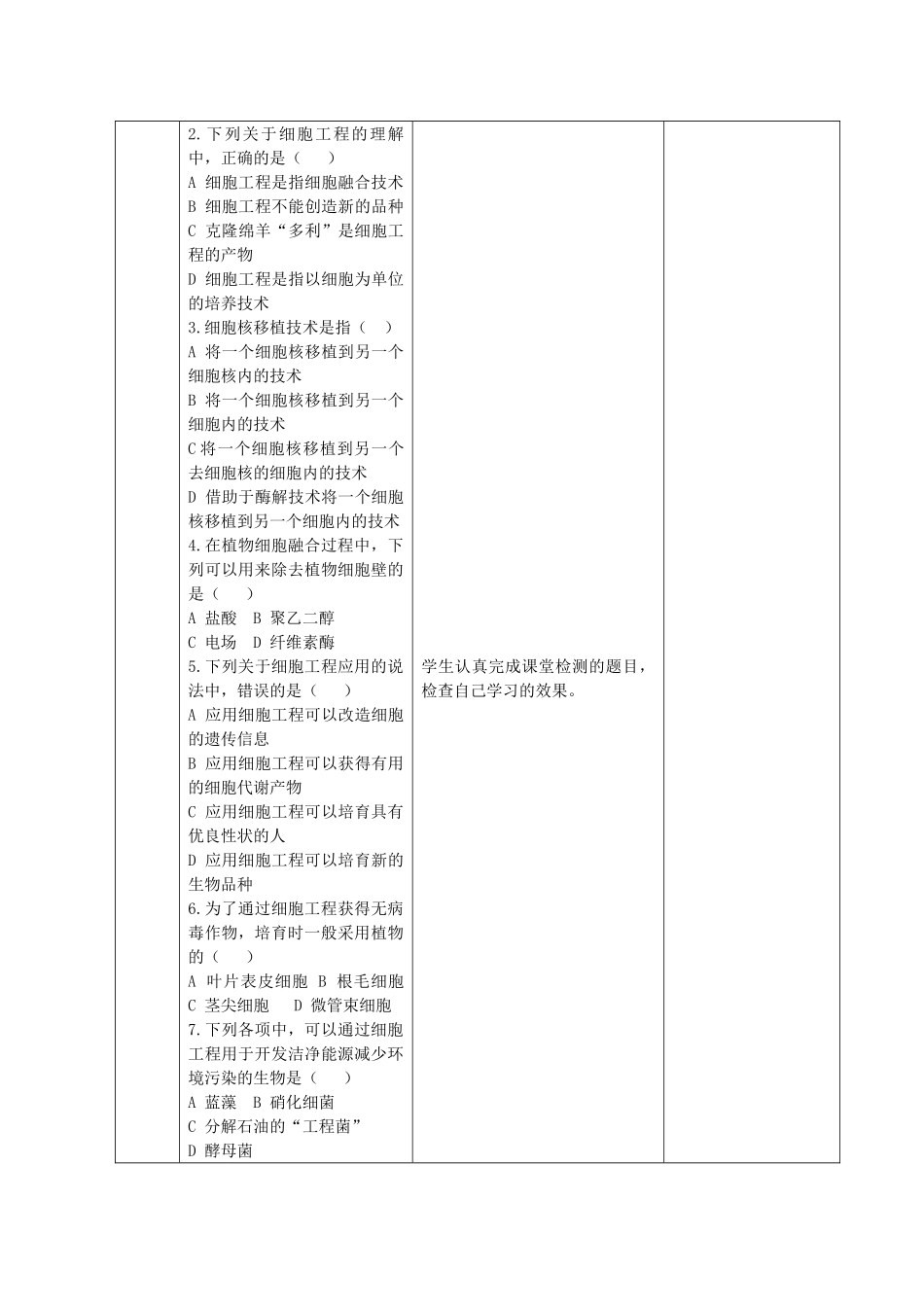 江苏省新沂市棋盘中学高中生物 《2.1细胞工程概述》教案 新人教版选修3_第3页