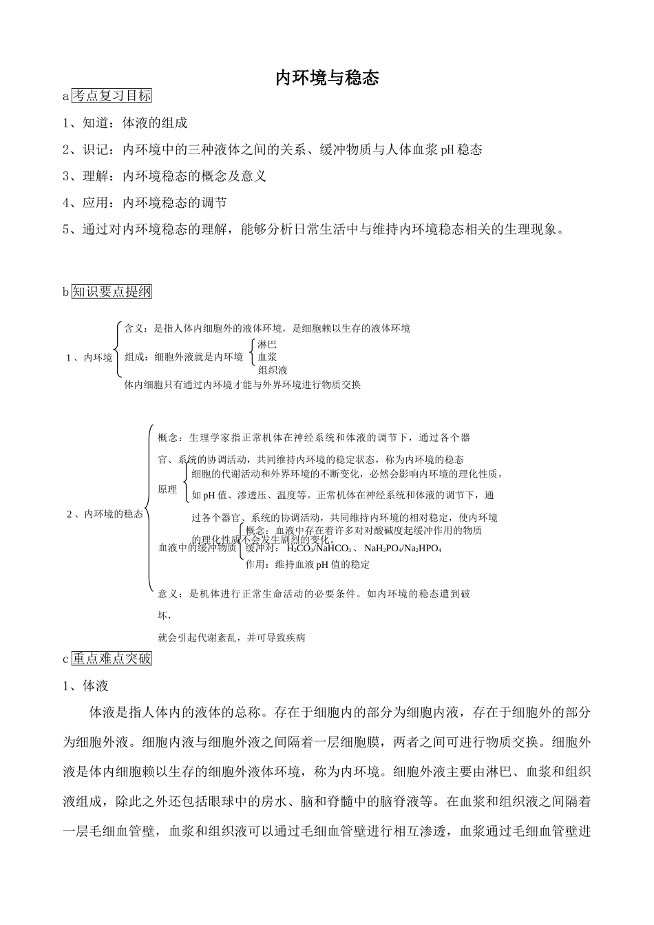 中图版高中生物必修3内环境与稳态3_第1页