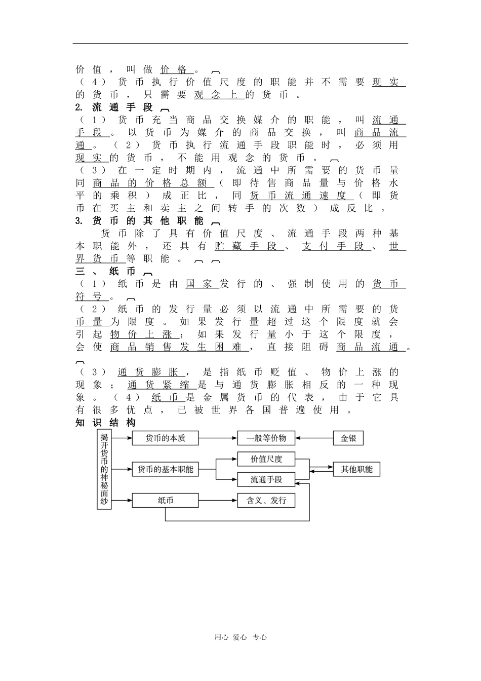 高中政治：第一课第一框《揭开货币神秘的面纱》课前预习（新人教版必修1）_第2页