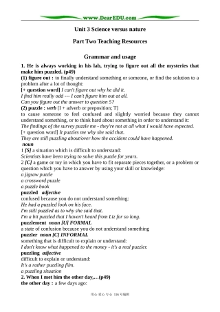 高中英语必修5Unit3 Grammar and usage(2)