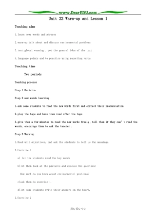 英语北师大版选修8 Unit22 Lesson 1 Global Warming(warm up)