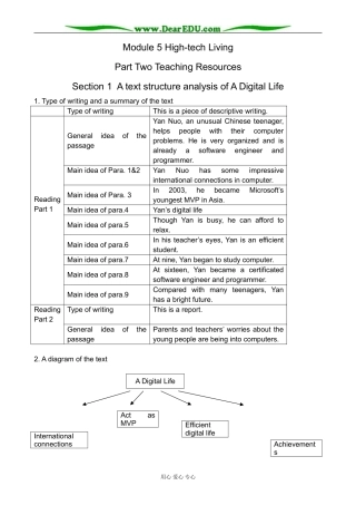 外研版英语必修10 Module5 High-tech Living-A text structure analysis012