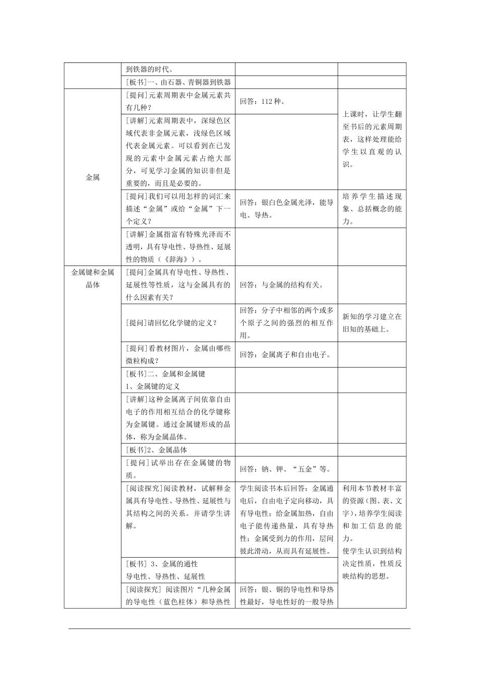 高二化学第一学期：8.1 应用广泛的金属材料——钢铁 教案（第2课时）沪科版_第3页