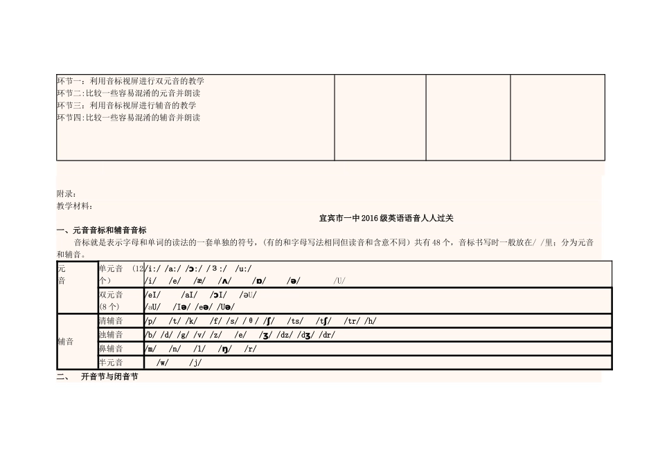 四川省宜宾市一中高一英语第1周教学设计-人教版高一全册英语教案_第2页