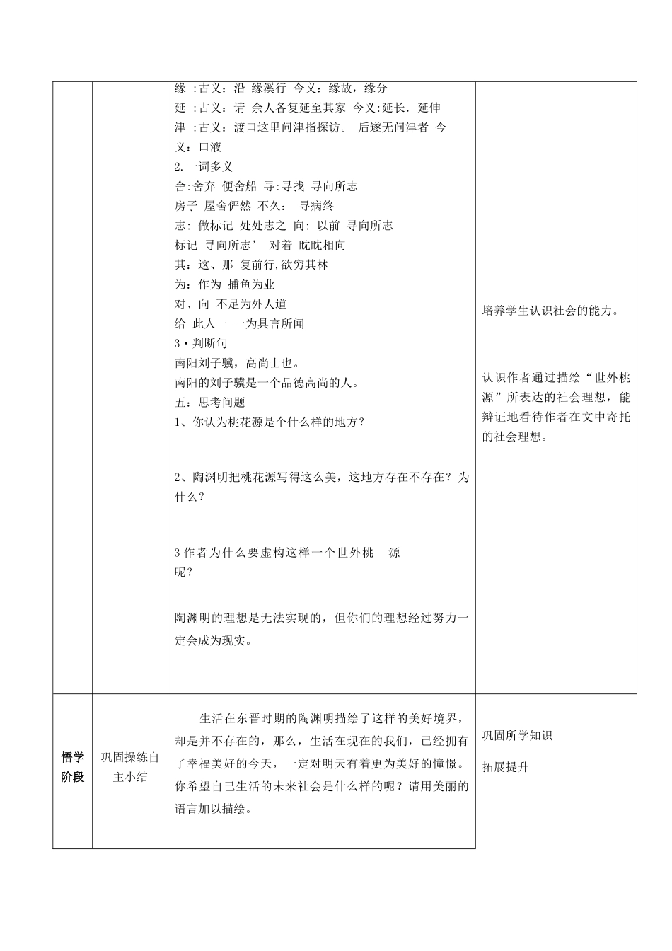 八年级语文下册 第25课《桃花源记》教案 语文版-语文版初中八年级下册语文教案_第3页