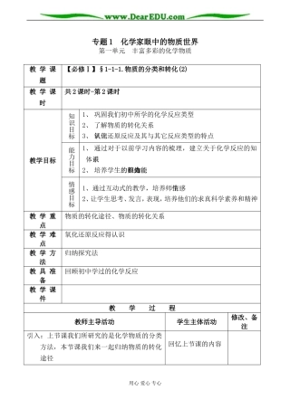 高一化学必修1 物质的分类和转化(2)-苏教版