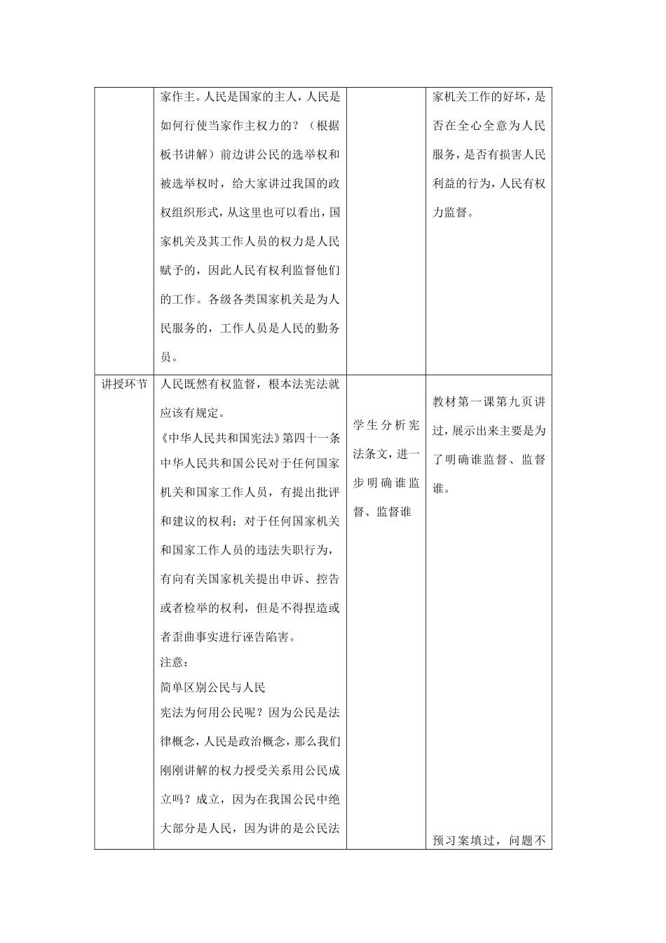 高中政治 第一单元 公民的政治生活 第二课 我国公民的政治参与 4 民主监督：守望公共家园教案1 新人教版必修2-新人教版高一必修2政治教案_第2页