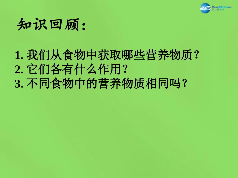 山东省淄博市临淄区第八中学七年级生物下册 2.3 关注合理营养与食品安全课件 新人教版_第1页
