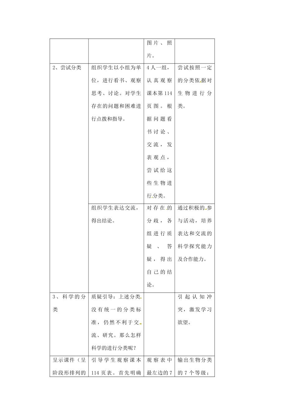 生物：第13章 第2节 生物的分类 教案1（苏科版七年级下）_第2页
