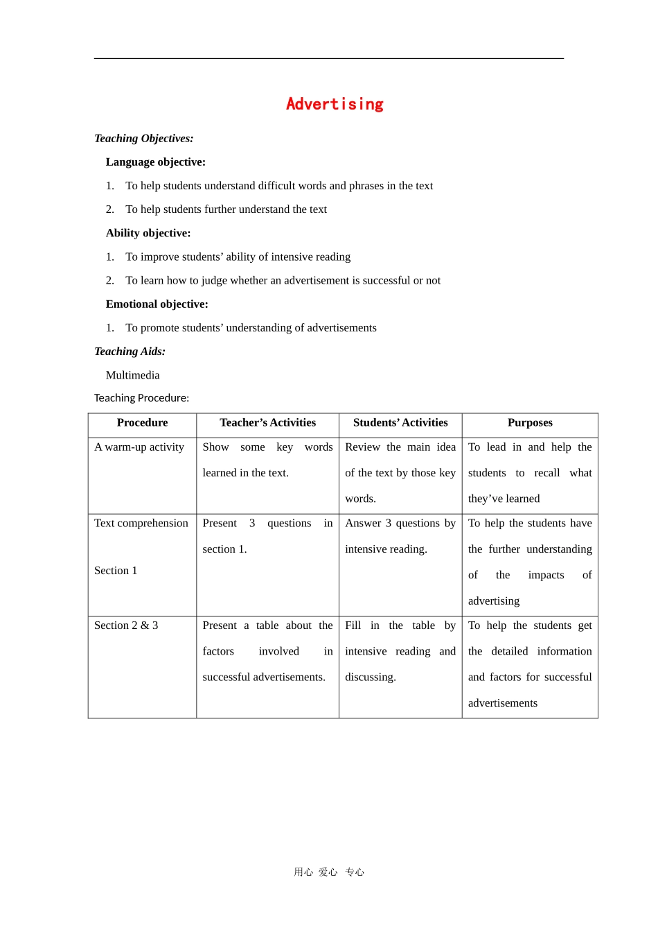 高中英语：Unit8 Advertising教案（2）（上海新世纪版S2A）_第1页