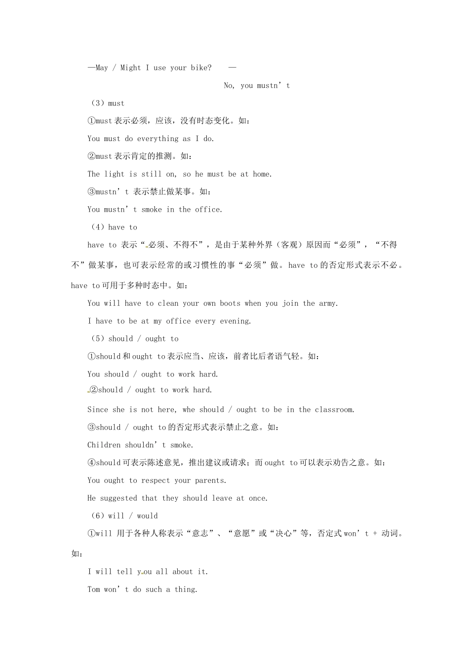高中英语语法专题复习 专题八 情态动词教案_第2页