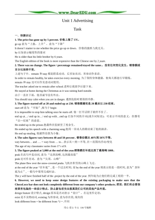 高中英语必修4Unit 1 Advertising--Task