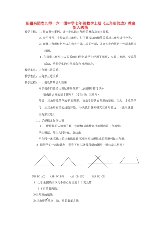 新疆兵团农九师一六一团中学七年级数学上册《三角形的边》教案 新人教版