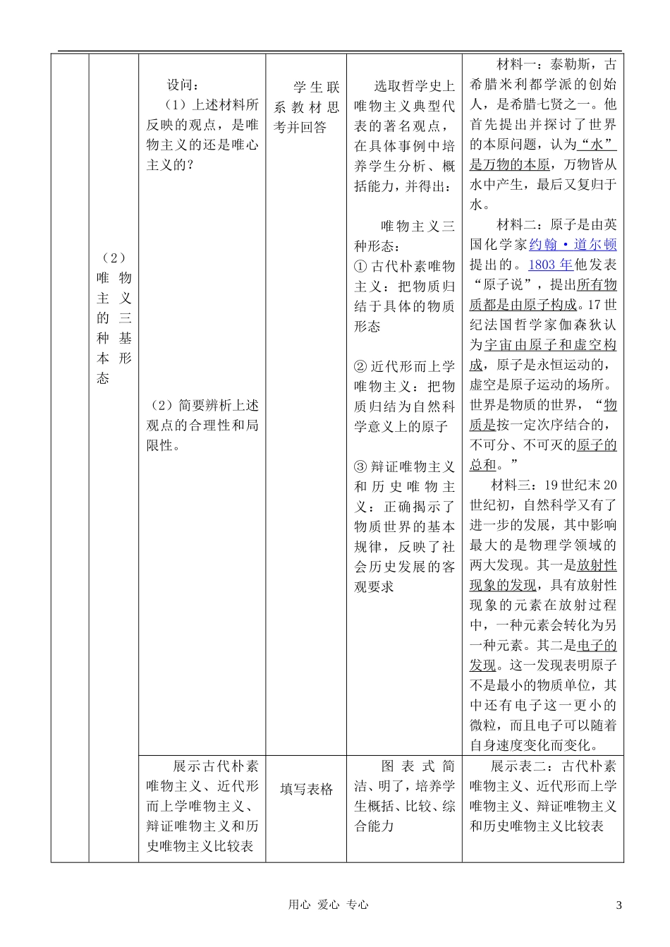 高中政治 1.2.2唯物主义和唯心主义教案（5） 新人教版必修4_第3页